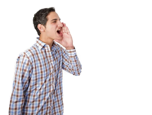 Young handsome man shouting — Stock Photo, Image