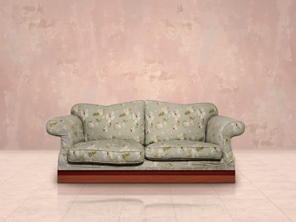 Florales Vintage Sofa — Stockfoto