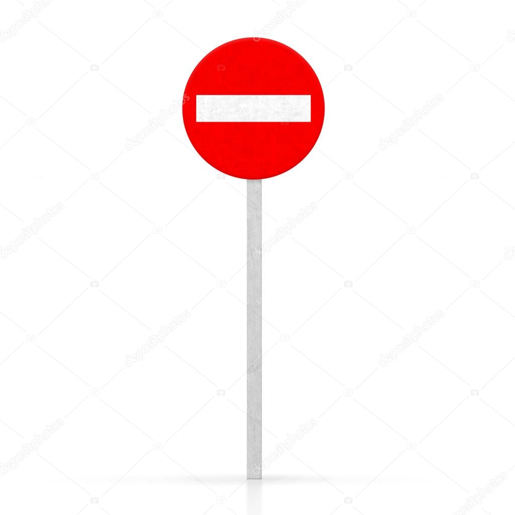 prohibited way road sign