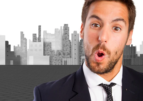 Surprise face gesture — Stock Photo, Image