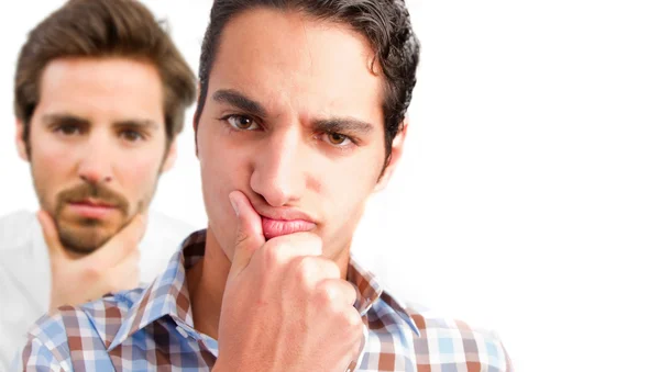 Two young men upset gesturing — Stock Photo, Image
