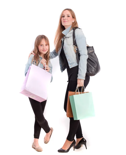 Madre e hija de compras — Foto de Stock