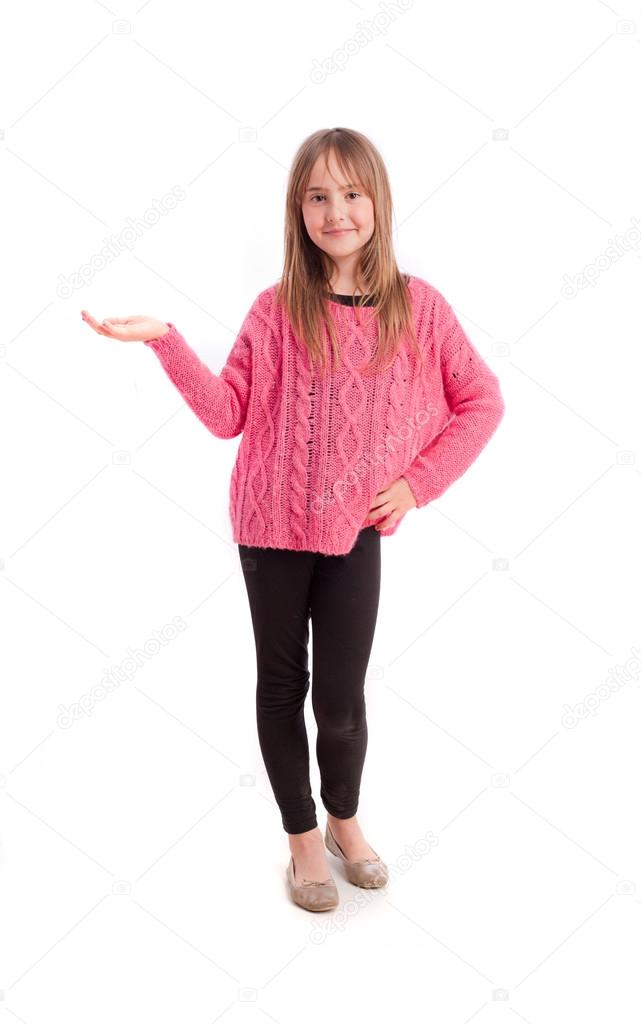Young girl show gesture