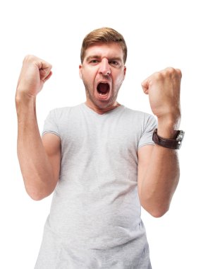 sarışın adam jest kutlama