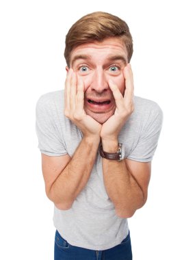 endişeli sarışın adam