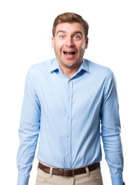 şaşırmış sarışın adam