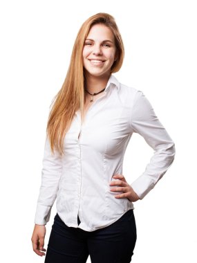 sarışın mutlu kadın