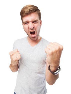 sarışın adam jest kutlama