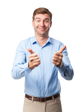 sarışın adam Tamam işareti