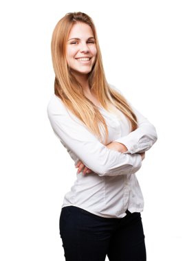 sarışın mutlu kadın