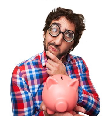 bir kumbara ile çılgın adam