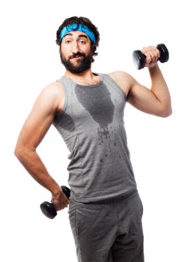 sporcu dumbbells ile