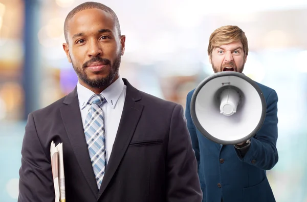 Young cool black man with news — Stock Photo, Image