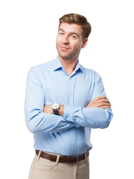 Blond satisfied man — Stock Photo, Image