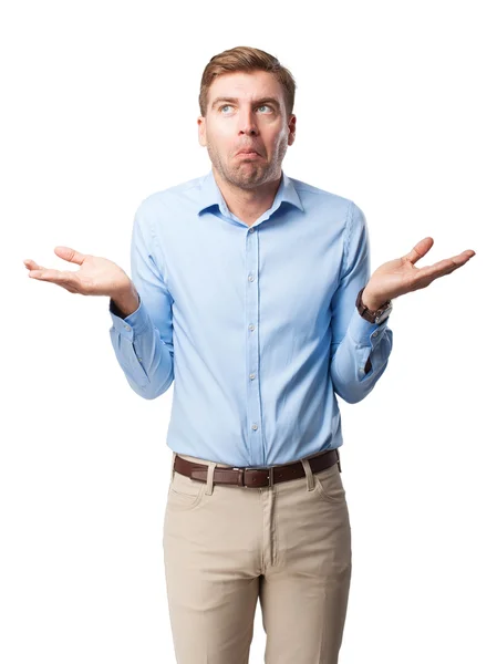 Confused blond man — Stock Photo, Image