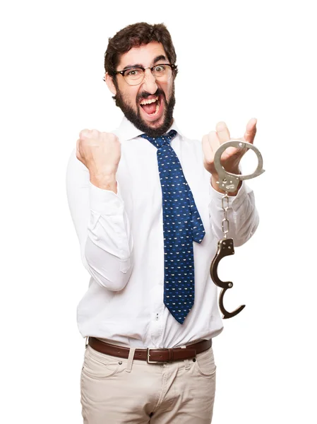 Businessman with handcuffs — Stock Photo, Image