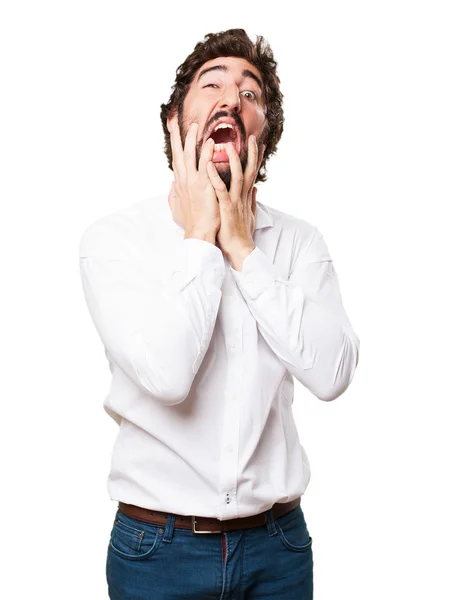 Crazy man crying — Stock Photo, Image