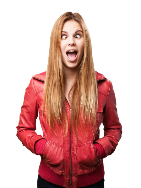 Blond woman joking — Stock Photo, Image