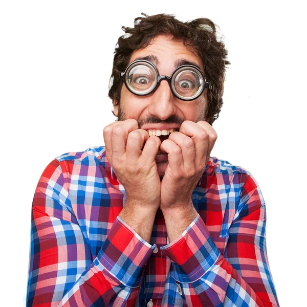 Scared crazy man — Stock Photo, Image