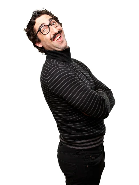 Pedantic happy man — Stock Photo, Image