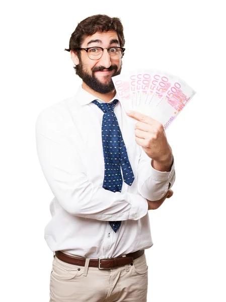 Businessman with bank notes — Stock Photo, Image