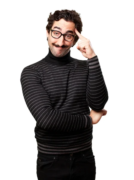 Pedantic man thinking — Stock Photo, Image