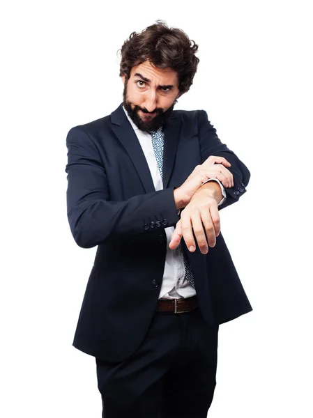 Businessman facing to a challenge — Stock Photo, Image