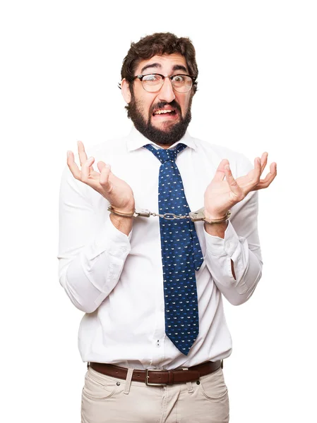 Businessman with handcuffs — Stock Photo, Image