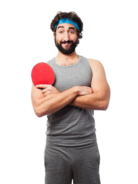 Sportsman playing ping pong — Stock Photo, Image