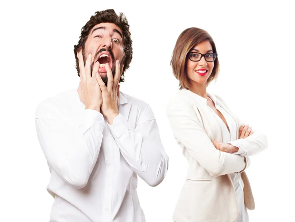 Crazy man crying — Stock Photo, Image