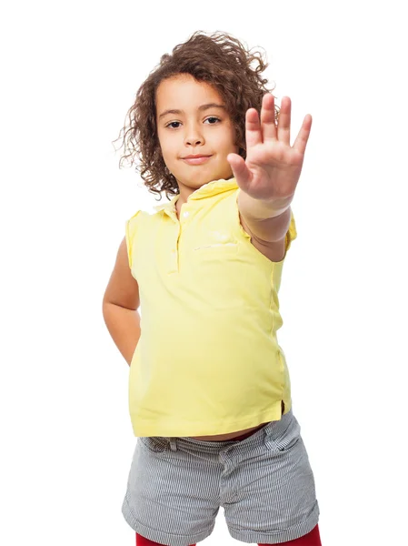 Black girl stop gesture — Stock Photo, Image