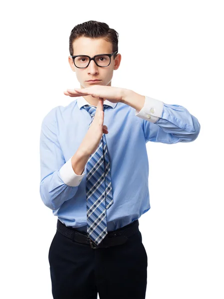 Affärsman pojke timeout — Stockfoto