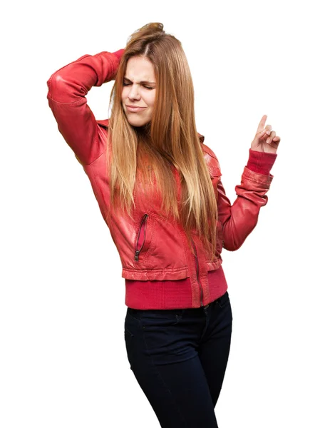 Blonde vrouw dansen — Stockfoto