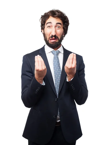 Confused businessman sign — Stock Photo, Image