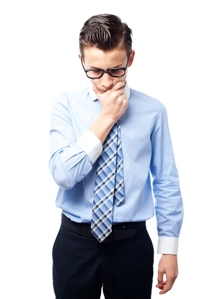 Businessman boy thinking — Stock Photo, Image