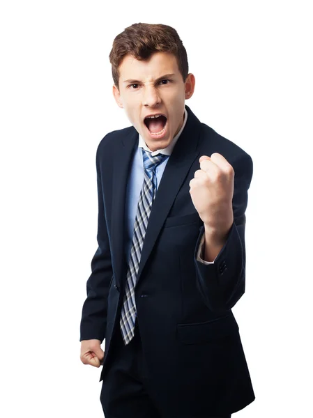 Businessman win gesture — Stock Photo, Image