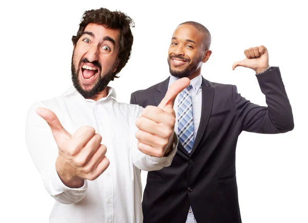 Crazy man okay sign — Stock Photo, Image