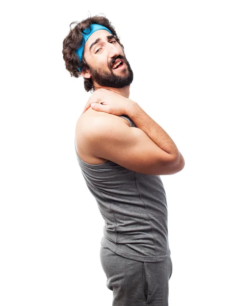 Sportsman neck pain — Stock Photo, Image