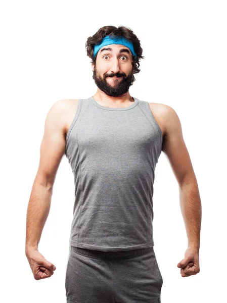 Strong crazy sportman — Stock Photo, Image