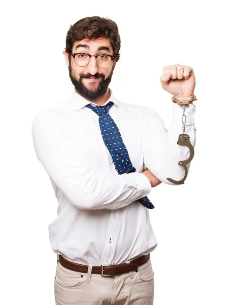 Businessman with handcuffs — Stock Photo, Image