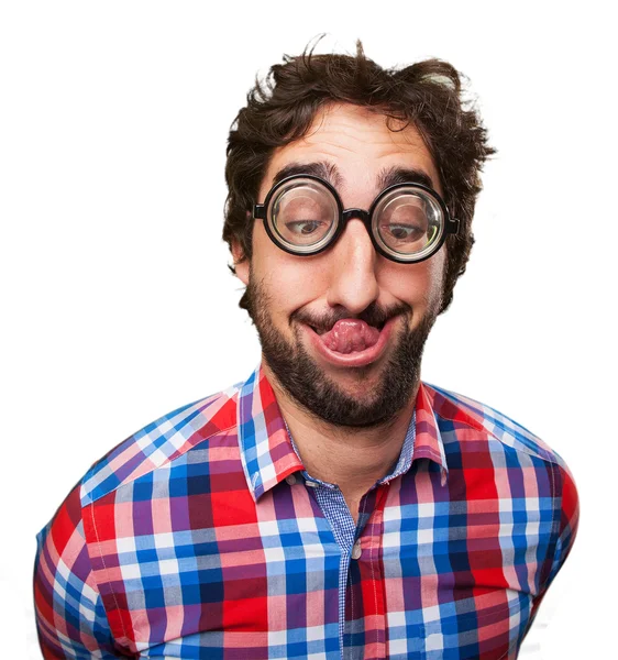 Crazy man laughing — Stock Photo, Image