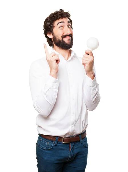 Crazy man having an idea — Stock Photo, Image