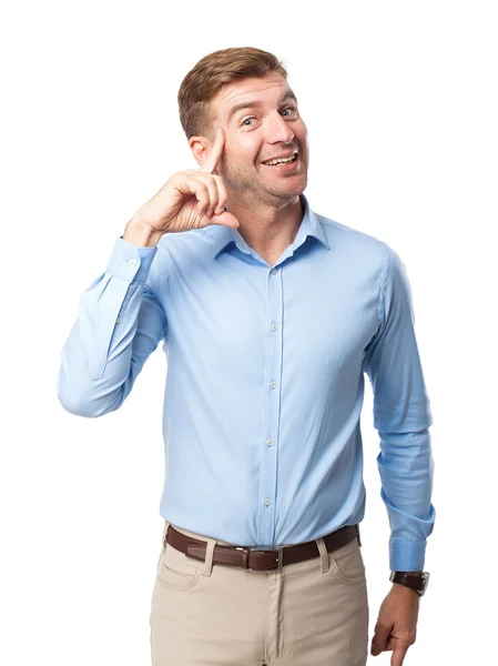 Blond man with an idea — Stock Photo, Image