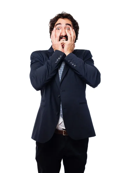 Scared businessman — Stock Photo, Image