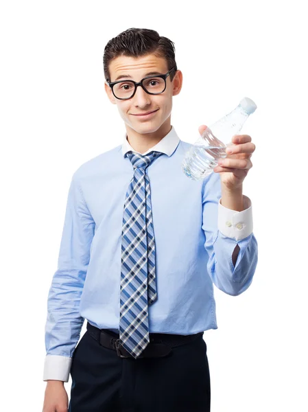 Affärsman med vatten — Stockfoto