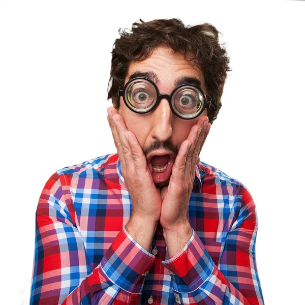 Shocked crazy man — Stock Photo, Image