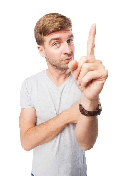 Blond man hand numbers — Stock Photo, Image