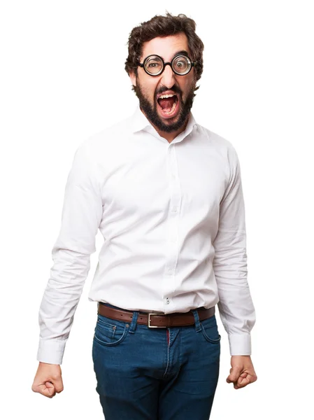 Homem tolo gritando — Fotografia de Stock