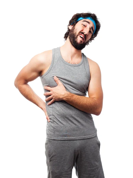 Sportsman back pain — Stock Photo, Image