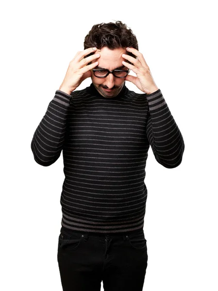 Pedantic man thinking — Stock Photo, Image